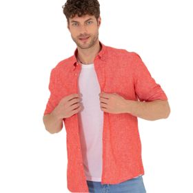 Pierre Cardin 50265119-VR030 Kırmızı Desenli Erkek Gömlek