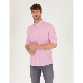 Pierre Cardin 50265119-VR041 Pembe Desenli Erkek Gömlek
