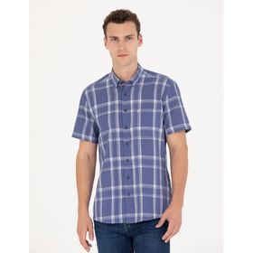 Pierre Cardin 50265125-VR033 Lacivert Kısa Kollu Erkek Gömlek