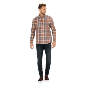 Pierre Cardin 50265979-VR014 Bordo Desenli Erkek Gömlek