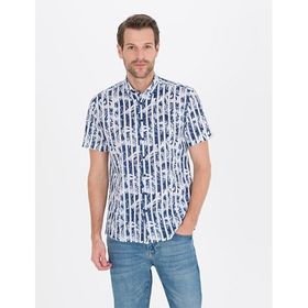 Pierre Cardin 50266101-VR033 Lacivert Kısa Kollu Erkek Gömlek