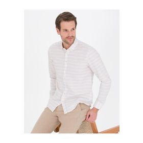 Pierre Cardin 50267994-VR011 Bej Desenli Erkek Gömlek