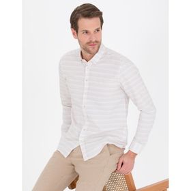 Pierre Cardin 50267994-VR011 Bej Desenli Erkek Gömlek