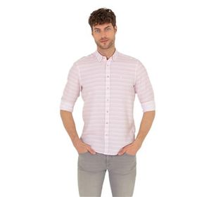 Pierre Cardin 50267994-VR026 Gül Kurusu Desenli Erkek Gömlek
