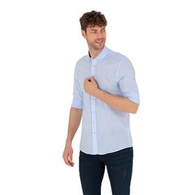 Pierre Cardin 50268183-VR003 Açık Mavi Desenli Erkek Gömlek