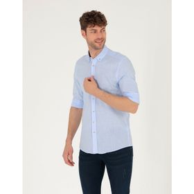 Pierre Cardin 50268183-VR003 Açık Mavi Desenli Erkek Gömlek