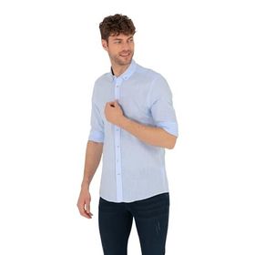 Pierre Cardin 50268183-VR003 Açık Mavi Desenli Erkek Gömlek