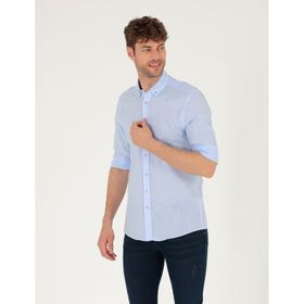 Pierre Cardin 50268183-VR003 Açık Mavi Desenli Erkek Gömlek