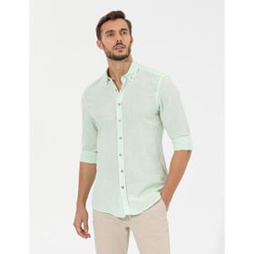 Pierre Cardin 50268183-VR054 Yeşil Erkek Gömlek