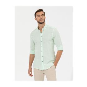 Pierre Cardin 50268183-VR054 Yeşil Erkek Gömlek