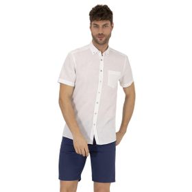 Pierre Cardin 50268184-VR013 Beyaz Kısa Kollu Erkek Gömlek