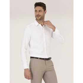 Pierre Cardin 50268227-VR013 Beyaz Desenli Erkek Gömlek