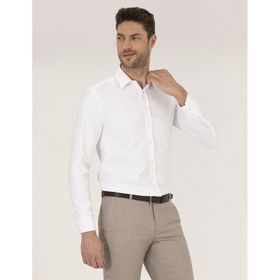 Pierre Cardin 50268227-VR013 Beyaz Desenli Erkek Gömlek