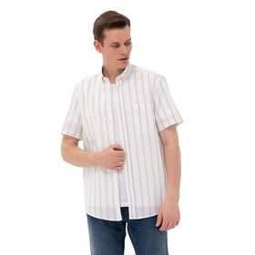 Pierre Cardin 50269430-VR027 Haki Kısa Kollu Erkek Gömlek