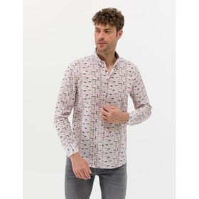 Pierre Cardin 50269435-VR011 Bej Desenli Erkek Gömlek