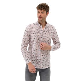 Pierre Cardin 50269435-VR011 Bej Desenli Erkek Gömlek
