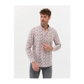 Pierre Cardin 50269435-VR011 Bej Desenli Erkek Gömlek