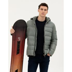 Pierre Cardin 50272957-VR210 - Duman Gri Kapüşonlu Şişme Erkek Mont