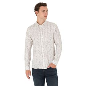 Pierre Cardin 50273552-VR027 Haki Desenli Erkek Gömlek
