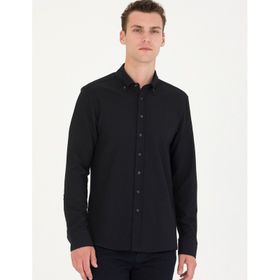 Pierre Cardin 50274595-VR046 Siyah Desenli Erkek Gömlek