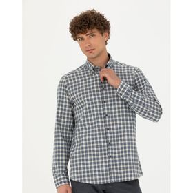 Pierre Cardin 50274597-VR033 Lacivert Desenli Erkek Gömlek