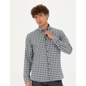 Pierre Cardin 50274597-VR033 Lacivert Desenli Erkek Gömlek
