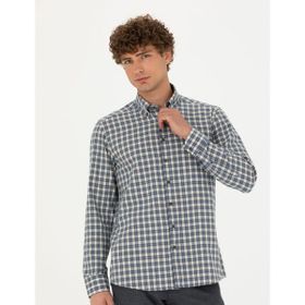 Pierre Cardin 50274597-VR033 Lacivert Desenli Erkek Gömlek