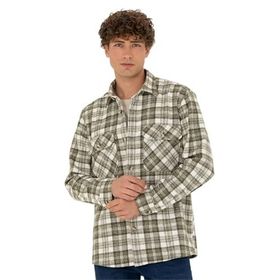 Pierre Cardin 50274651-VR027 Haki Desenli Erkek Gömlek