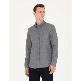 Pierre Cardin 50274660-VR024 Gri Desenli Erkek Gömlek