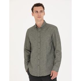 Pierre Cardin 50274660-VR054 Yeşil Desenli Erkek Gömlek