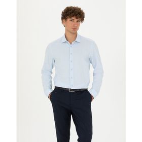 Pierre Cardin 50275511-VR003 Açık Mavi Desenli Erkek Gömlek