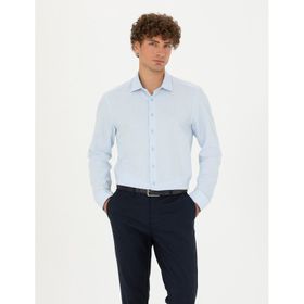 Pierre Cardin 50275511-VR003 Açık Mavi Desenli Erkek Gömlek