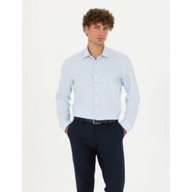 Pierre Cardin 50275511-VR003 Açık Mavi Desenli Erkek Gömlek
