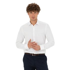 Pierre Cardin 50275511-VR013 Beyaz Desenli Erkek Gömlek