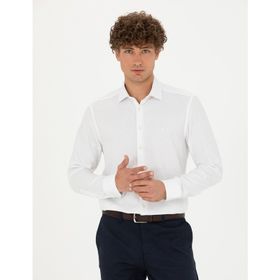 Pierre Cardin 50275511-VR013 Beyaz Desenli Erkek Gömlek