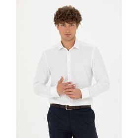 Pierre Cardin 50275511-VR013 Beyaz Desenli Erkek Gömlek