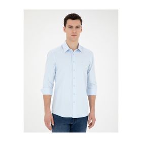 Pierre Cardin 50275513-VR003 Açık Mavi Desenli Erkek Gömlek