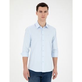 Pierre Cardin 50275513-VR003 Açık Mavi Desenli Erkek Gömlek