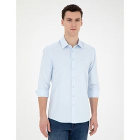 Pierre Cardin 50275513-VR003 Açık Mavi Desenli Erkek Gömlek