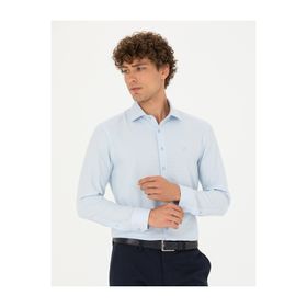 Pierre Cardin 50275517-VR003 Açık Mavi Desenli Erkek Gömlek