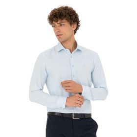 Pierre Cardin 50275517-VR003 Açık Mavi Desenli Erkek Gömlek