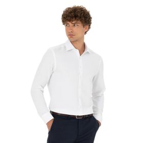 Pierre Cardin 50275517-VR013 Beyaz Desenli Erkek Gömlek