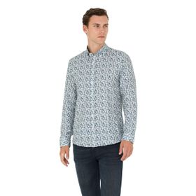 Pierre Cardin 50275621-VR102 Petrol Desenli Erkek Gömlek