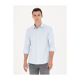 Pierre Cardin 50275684-VR003 Açık Mavi Desenli Erkek Gömlek
