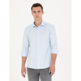 Pierre Cardin 50275684-VR003 Açık Mavi Desenli Erkek Gömlek