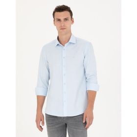 Pierre Cardin 50275684-VR003 Açık Mavi Desenli Erkek Gömlek