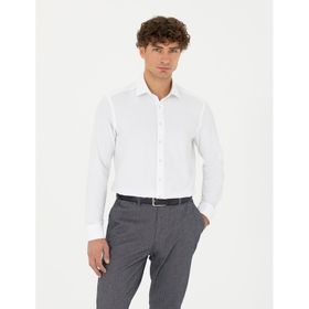 Pierre Cardin 50275686-VR013 Beyaz Desenli Erkek Gömlek