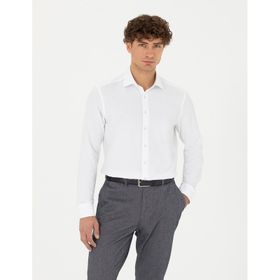 Pierre Cardin 50275686-VR013 Beyaz Desenli Erkek Gömlek