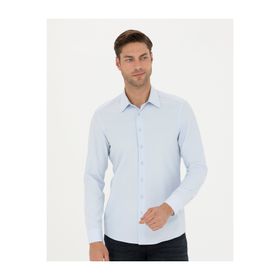Pierre Cardin 50275690-VR036 Mavi Desenli Erkek Gömlek