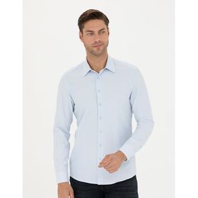Pierre Cardin 50275690-VR036 Mavi Desenli Erkek Gömlek